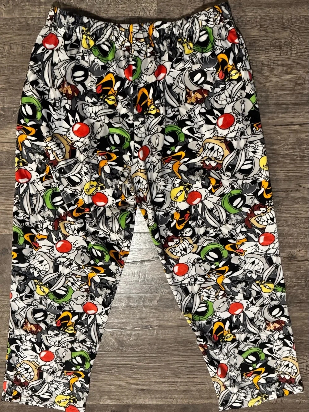 Looney Tunes Men’s Fleece Pajama Pants M Multicolor Graphic Print Elastic
